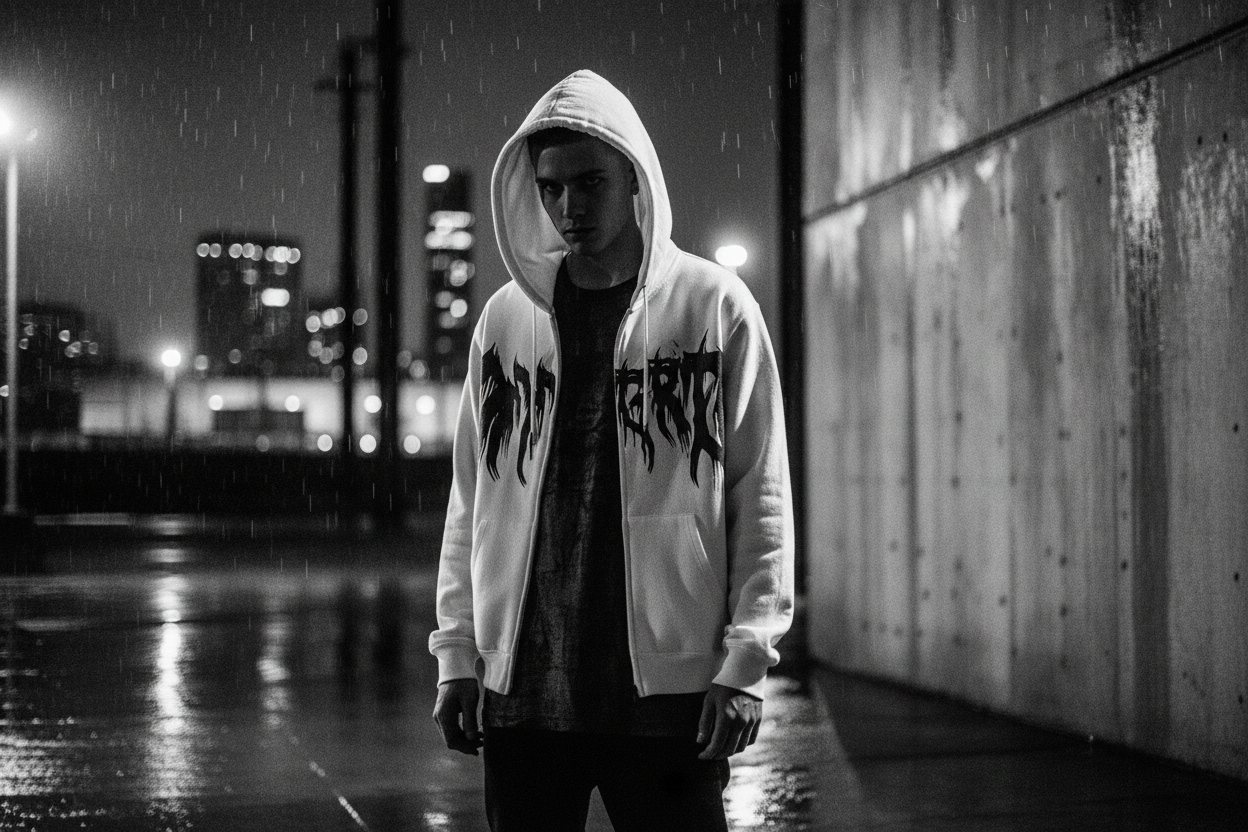 Hero Banner White Hoodie