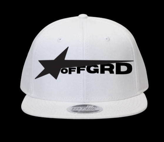OFFGRD summer cap for outfits in white with black logo, perfect for summer fashion and UV protection.
