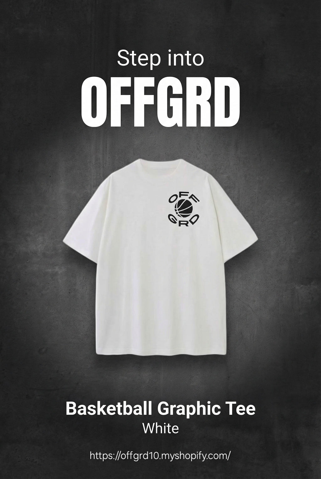T-shirt blanc à motif graphique OFFGRD de basket-ball