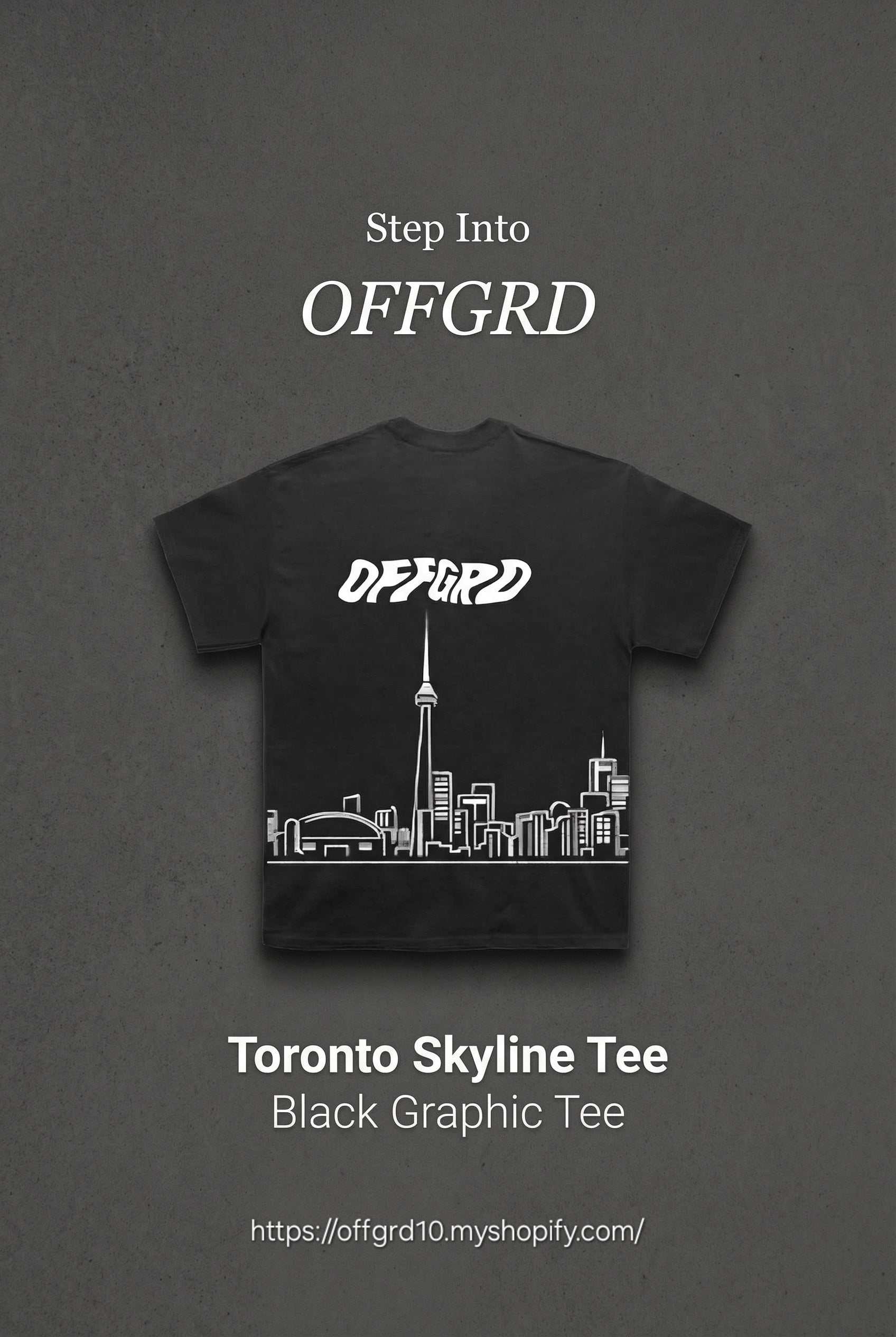 OFF GRD Black T-shirt Toronto Skyline