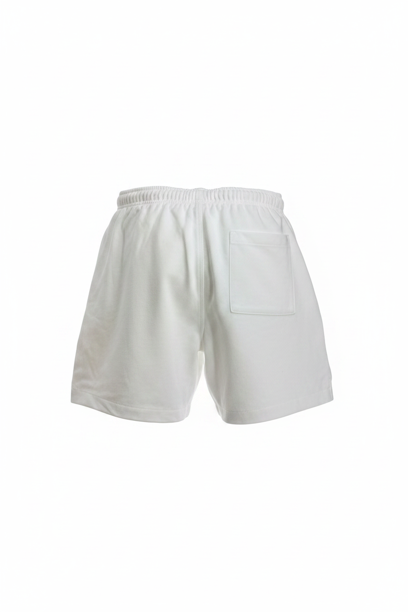 White Circle Logo Shorts Back