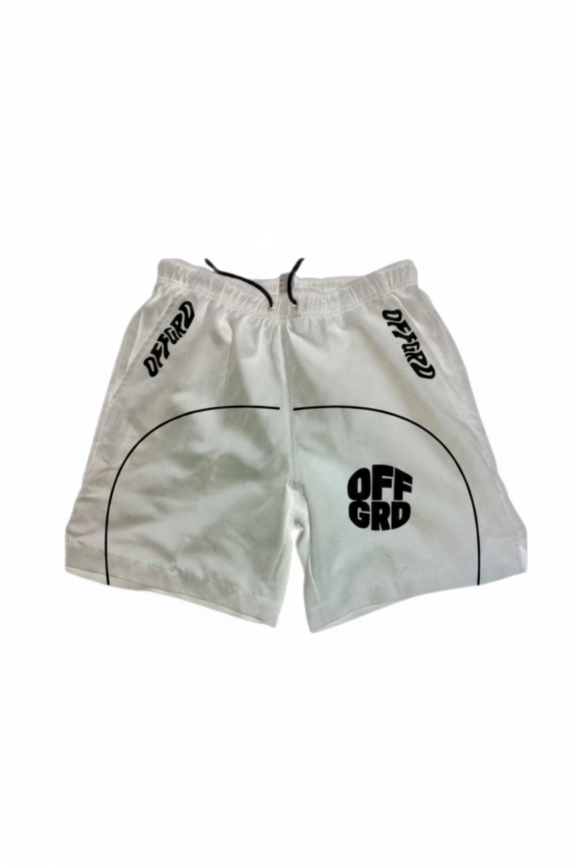 White Circle Logo Shorts