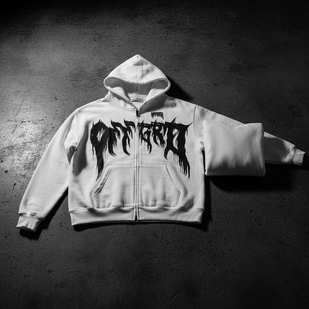 White Hoodie Flat Lay